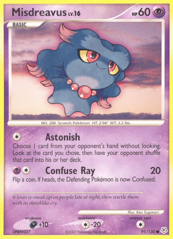 Carta Misdreavus 91/130 do set Diamond & Pearl — Pokémon TCG | Bynx