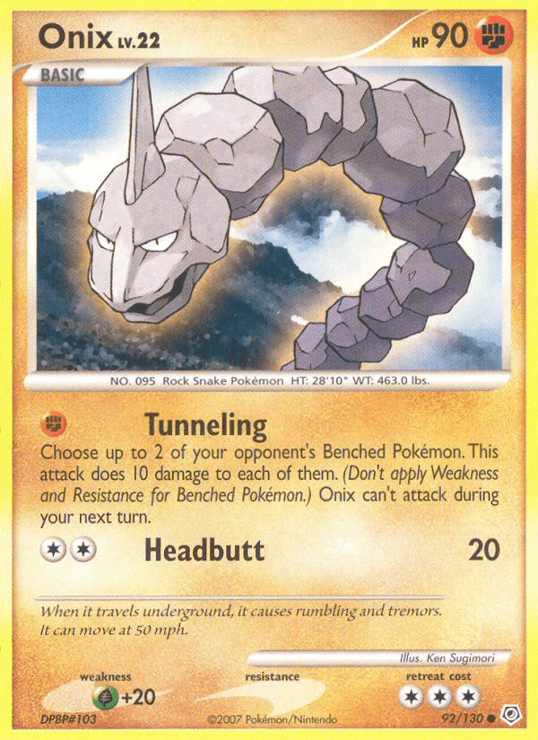 Carta Onix 92/130 do set Diamond & Pearl — Pokémon TCG | Bynx