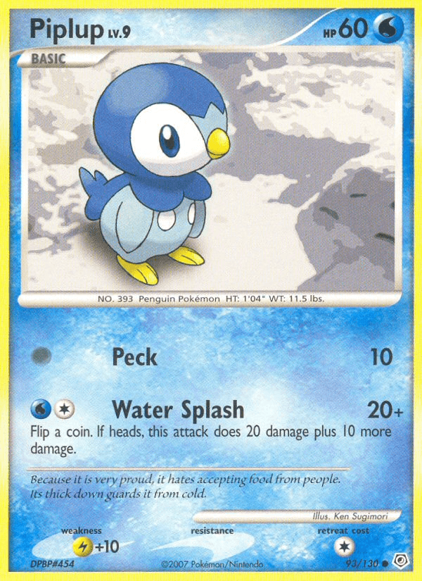 Carta Piplup 93/130 do set Diamond & Pearl — Pokémon TCG | Bynx