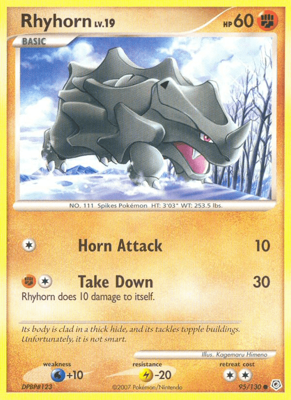Carta Rhyhorn 95/130 do set Diamond & Pearl — Pokémon TCG | Bynx