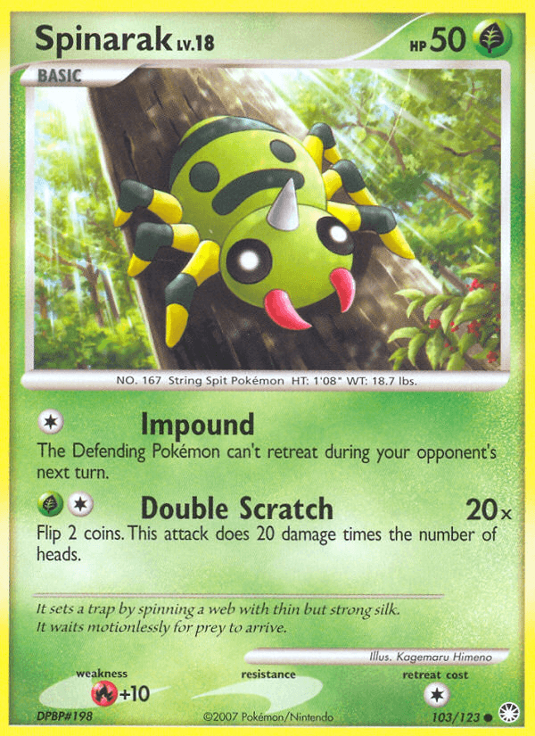 Carta Spinarak 103/123 do set Mysterious Treasures — Pokémon TCG | Bynx