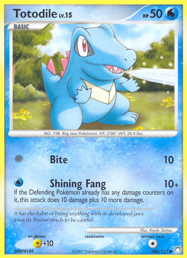 Carta Totodile 106/123 do set Mysterious Treasures — Pokémon TCG | Bynx