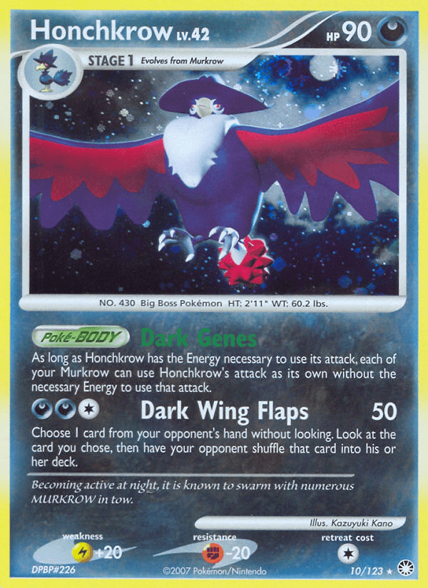 Carta Honchkrow 10/123 do set Mysterious Treasures — Pokémon TCG | Bynx