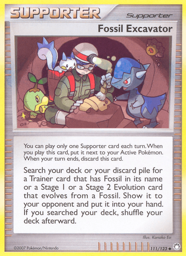 Carta Fossil Excavator 111/123 do set Mysterious Treasures — Pokémon TCG | Bynx