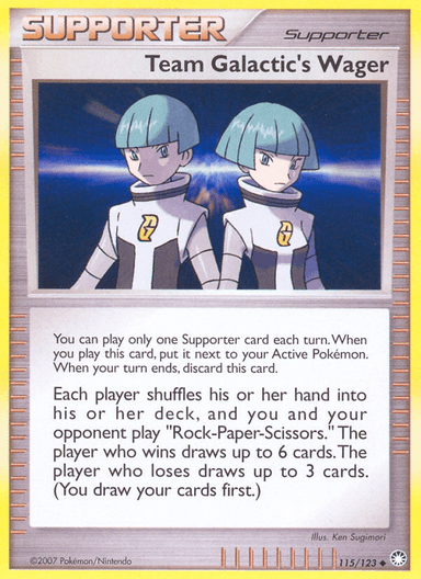 Carta Team Galactic's Wager 115/123 do set Mysterious Treasures — Pokémon TCG | Bynx
