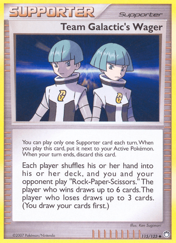 Carta Team Galactic's Wager 115/123 do set Mysterious Treasures — Pokémon TCG | Bynx