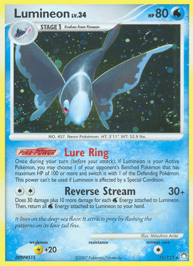 Carta Lumineon 11/123 do set Mysterious Treasures — Pokémon TCG | Bynx