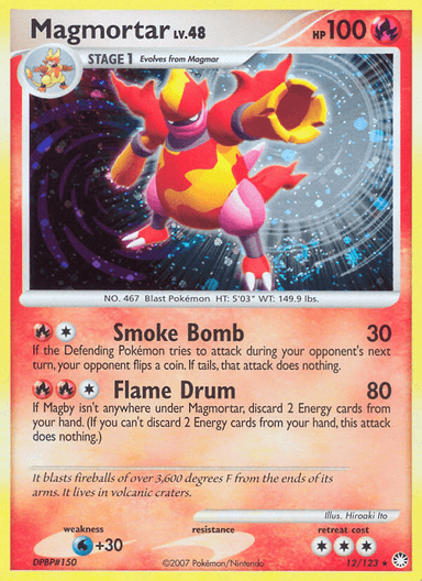 Carta Magmortar 12/123 do set Mysterious Treasures — Pokémon TCG | Bynx