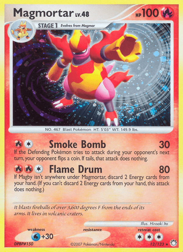 Carta Magmortar 12/123 do set Mysterious Treasures — Pokémon TCG | Bynx