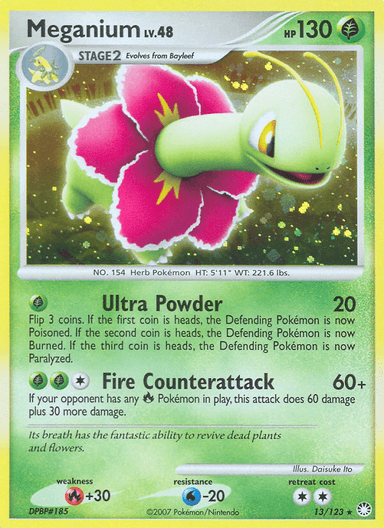 Carta Meganium 13/123 do set Mysterious Treasures — Pokémon TCG | Bynx