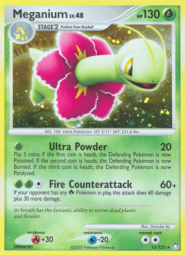Carta Meganium 13/123 do set Mysterious Treasures — Pokémon TCG | Bynx