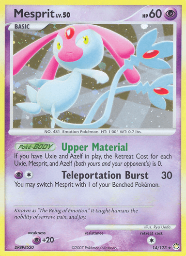 Carta Mesprit 14/123 do set Mysterious Treasures — Pokémon TCG | Bynx