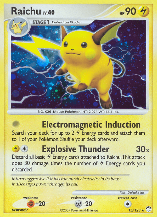 Carta Raichu 15/123 do set Mysterious Treasures — Pokémon TCG | Bynx