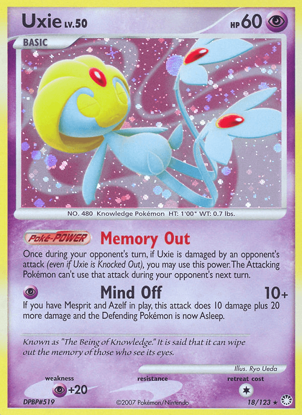 Carta Uxie 18/123 do set Mysterious Treasures — Pokémon TCG | Bynx