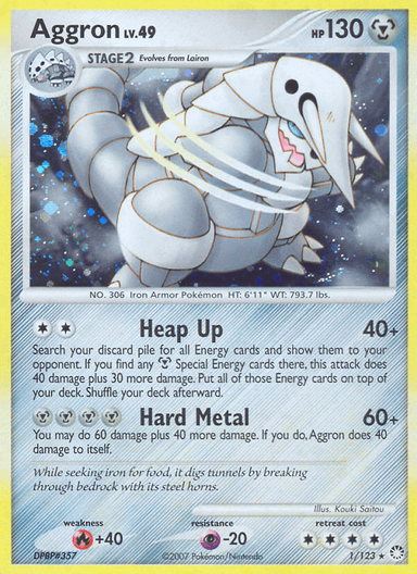 Carta Aggron 1/123 do set Mysterious Treasures — Pokémon TCG | Bynx