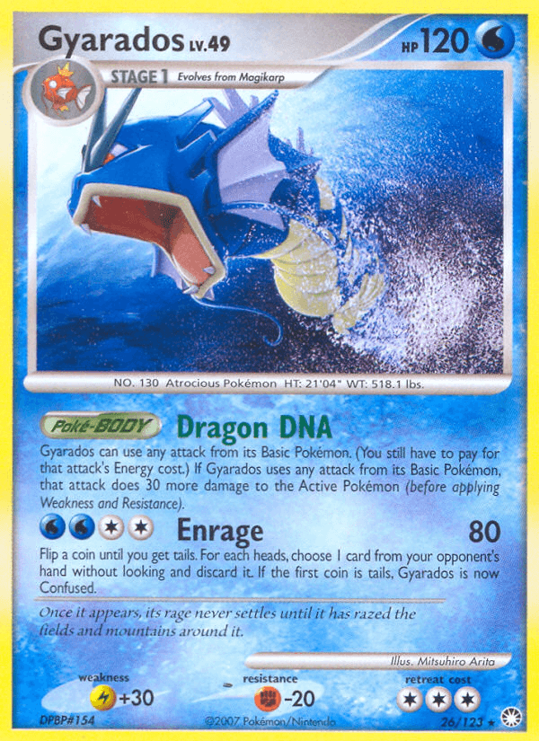 Carta Gyarados 26/123 do set Mysterious Treasures — Pokémon TCG | Bynx