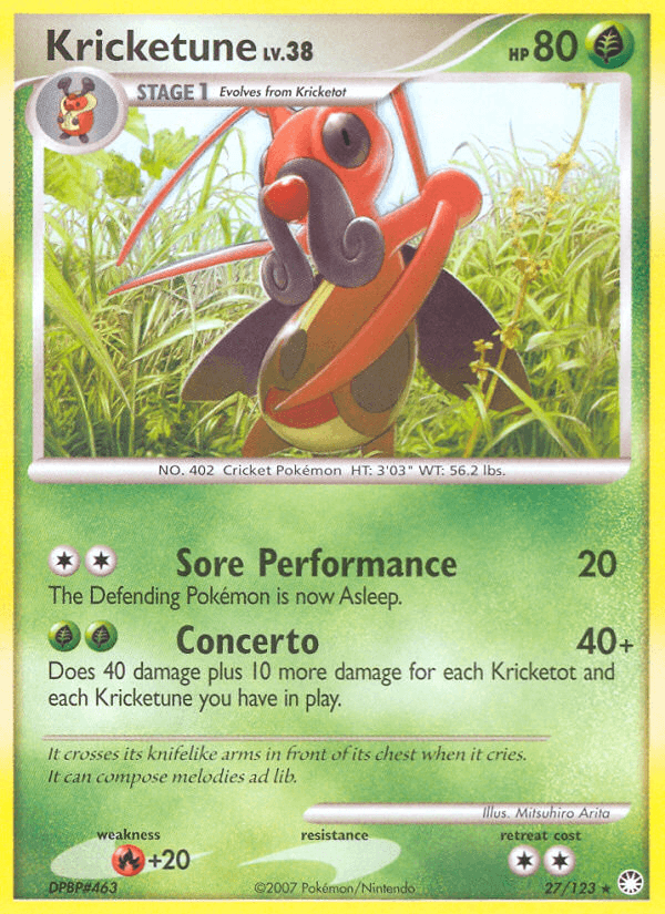 Carta Kricketune 27/123 do set Mysterious Treasures — Pokémon TCG | Bynx