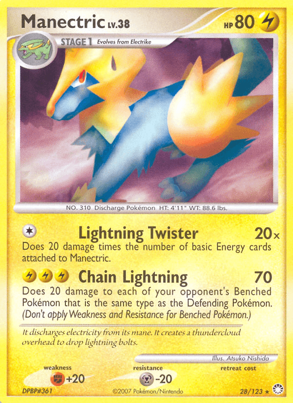 Carta Manectric 28/123 do set Mysterious Treasures — Pokémon TCG | Bynx