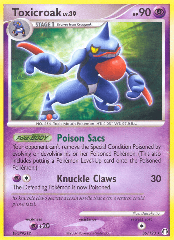 Carta Toxicroak 36/123 do set Mysterious Treasures — Pokémon TCG | Bynx