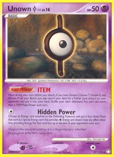 Carta Unown [I] 37/123 do set Mysterious Treasures — Pokémon TCG | Bynx