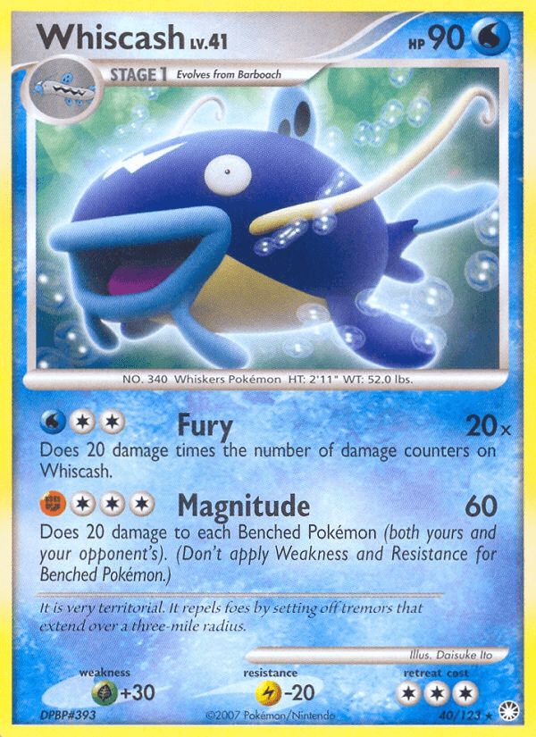 Carta Whiscash 40/123 do set Mysterious Treasures — Pokémon TCG | Bynx