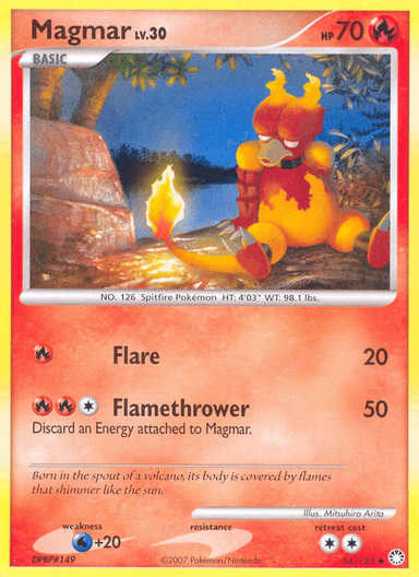 Carta Magmar 54/123 do set Mysterious Treasures — Pokémon TCG | Bynx