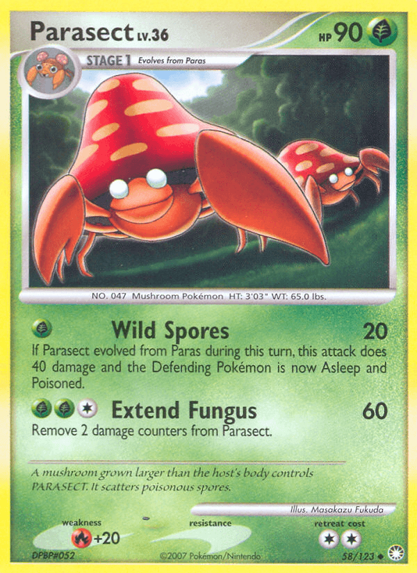 Carta Parasect 58/123 do set Mysterious Treasures — Pokémon TCG | Bynx