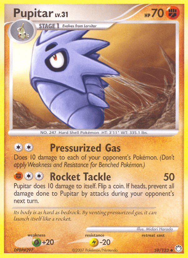 Carta Pupitar 59/123 do set Mysterious Treasures — Pokémon TCG | Bynx