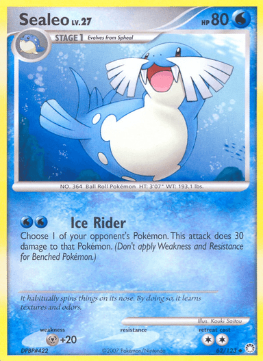 Carta Sealeo 62/123 do set Mysterious Treasures — Pokémon TCG | Bynx