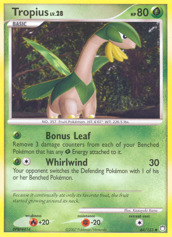 Carta Tropius 64/123 do set Mysterious Treasures — Pokémon TCG | Bynx