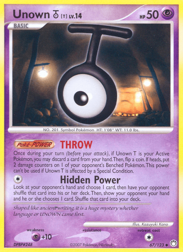 Carta Unown [T] 67/123 do set Mysterious Treasures — Pokémon TCG | Bynx