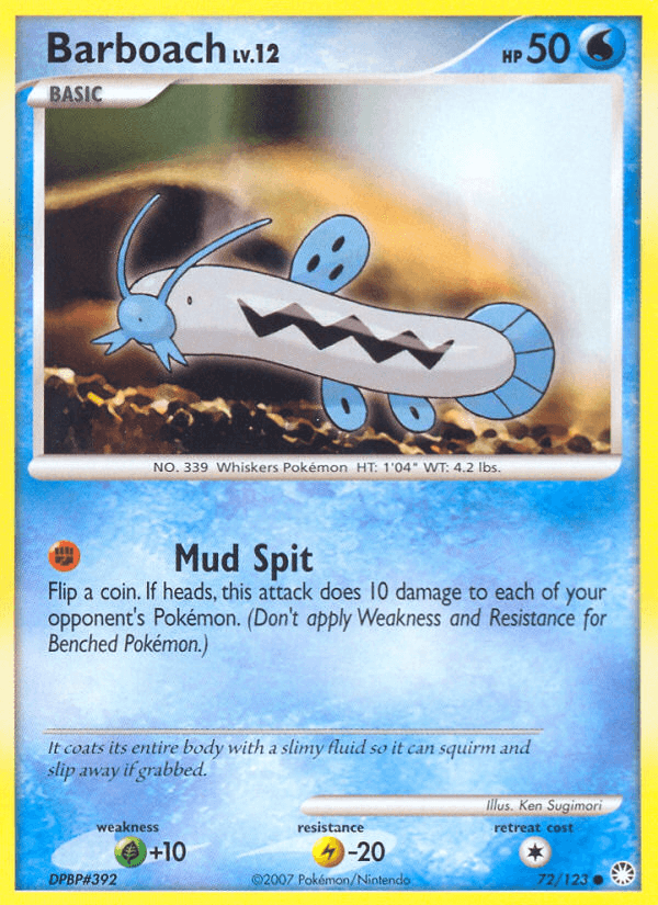 Carta Barboach 72/123 do set Mysterious Treasures — Pokémon TCG | Bynx