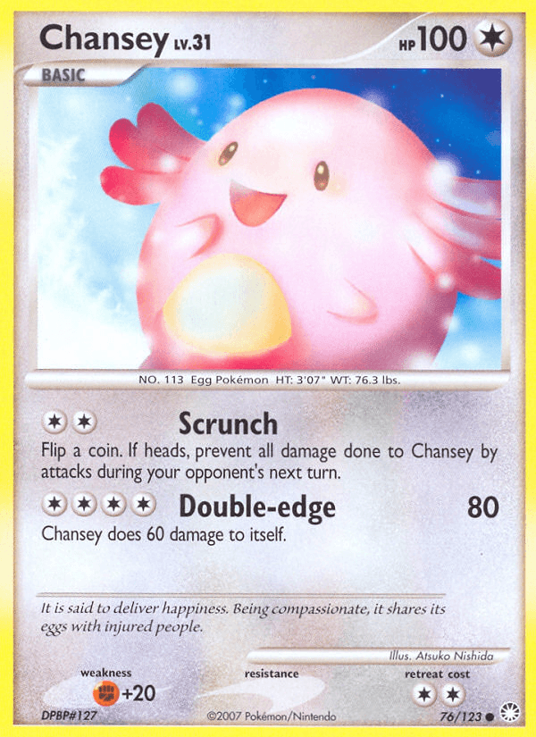 Carta Chansey 76/123 do set Mysterious Treasures — Pokémon TCG | Bynx