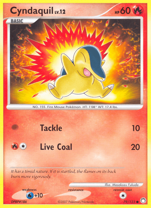 Carta Cyndaquil 79/123 do set Mysterious Treasures — Pokémon TCG | Bynx