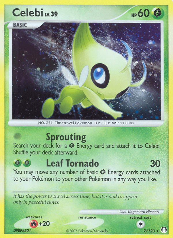 Carta Celebi 7/123 do set Mysterious Treasures — Pokémon TCG | Bynx