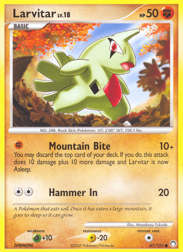 Carta Larvitar 87/123 do set Mysterious Treasures — Pokémon TCG | Bynx