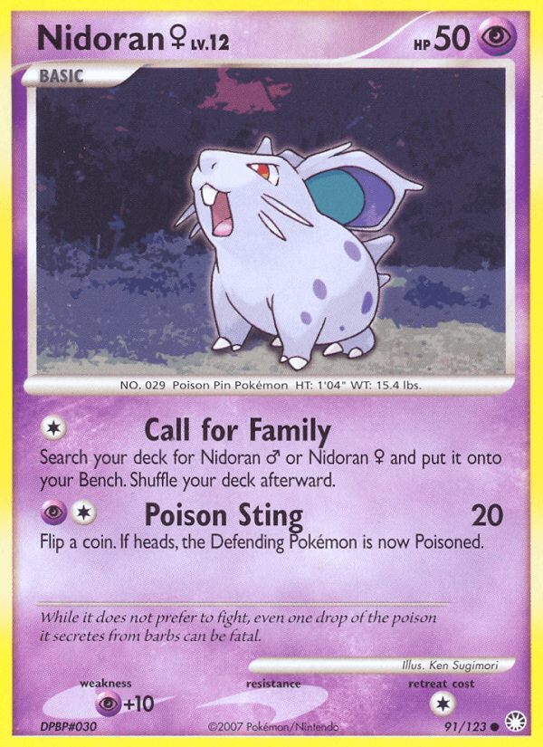 Carta Nidoran ♀ 91/123 do set Mysterious Treasures — Pokémon TCG | Bynx