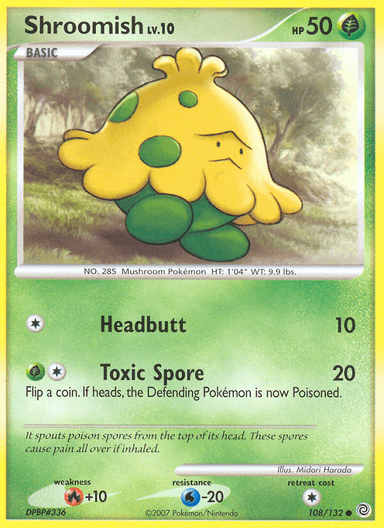 Carta Shroomish 108/132 do set Secret Wonders — Pokémon TCG | Bynx