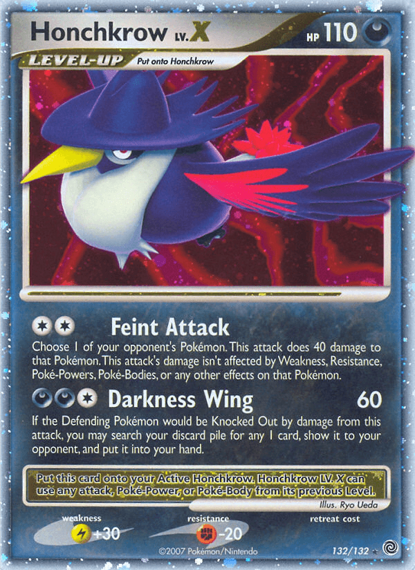 Carta Honchkrow LV.X 132/132 do set Secret Wonders — Pokémon TCG | Bynx