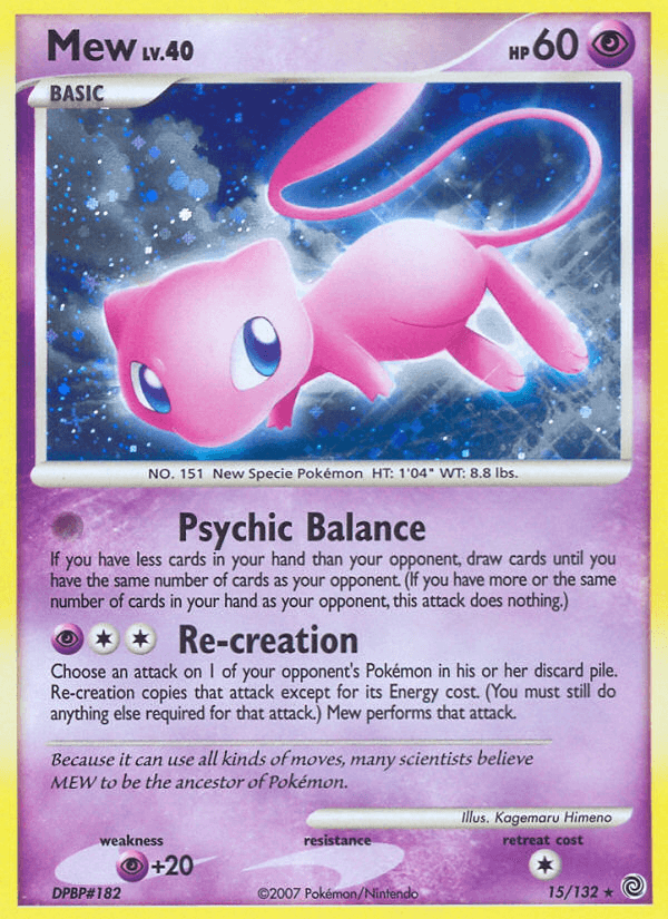 Carta Mew 15/132 do set Secret Wonders — Pokémon TCG | Bynx