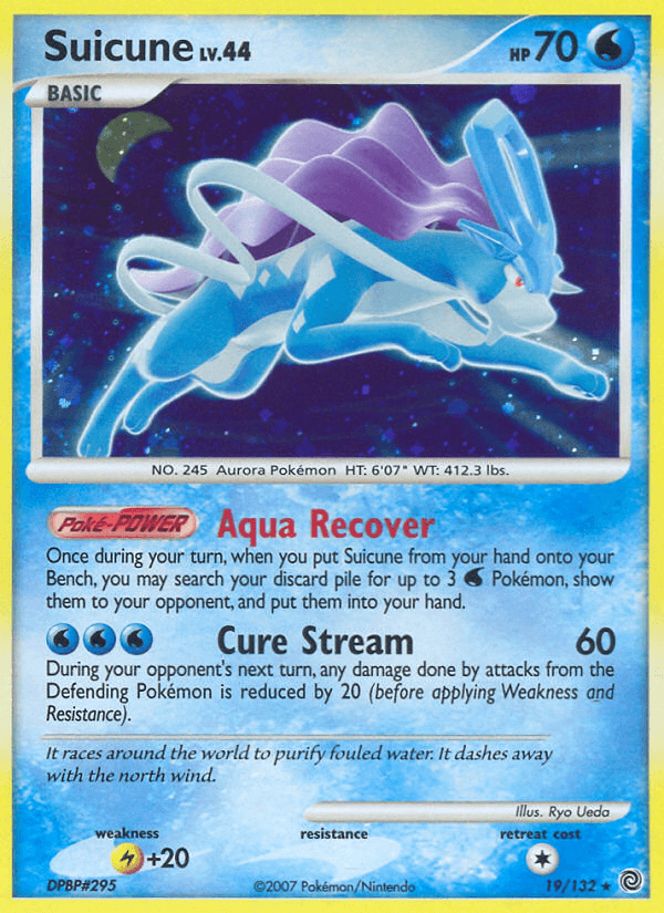 Carta Suicune 19/132 do set Secret Wonders — Pokémon TCG | Bynx