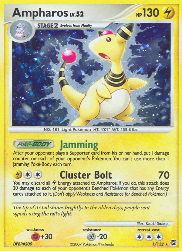 Carta Ampharos 1/132 do set Secret Wonders — Pokémon TCG | Bynx
