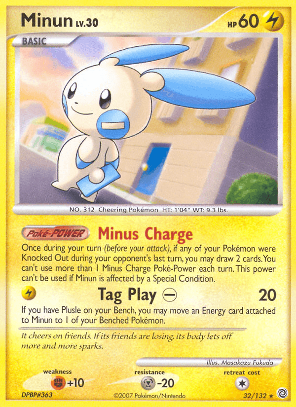 Carta Minun 32/132 do set Secret Wonders — Pokémon TCG | Bynx