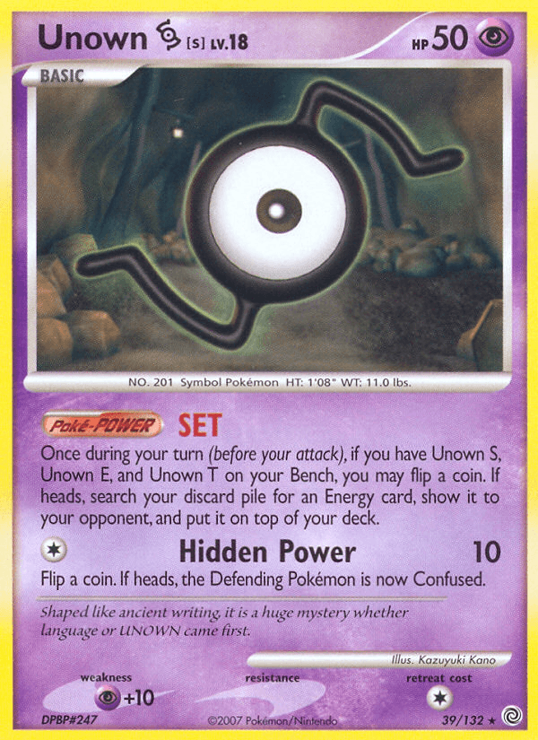 Carta Unown [S] 39/132 do set Secret Wonders — Pokémon TCG | Bynx