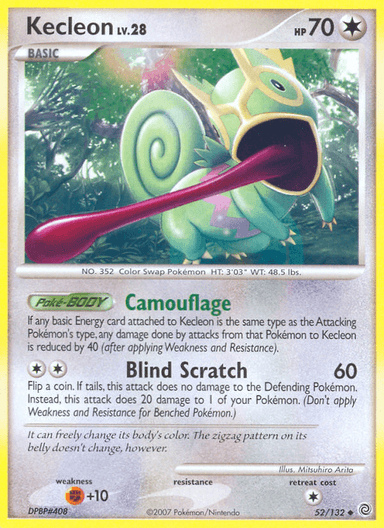 Carta Kecleon 52/132 do set Secret Wonders — Pokémon TCG | Bynx