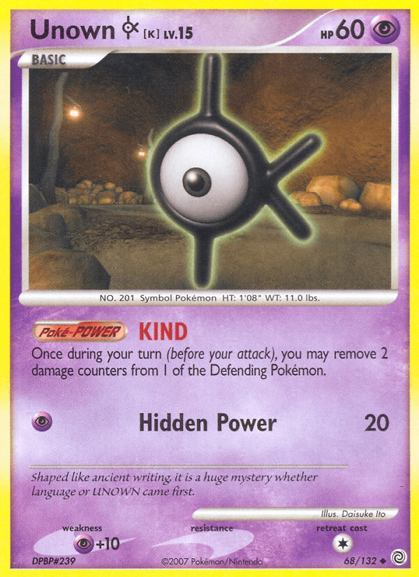 Carta Unown [K] 68/132 do set Secret Wonders — Pokémon TCG | Bynx