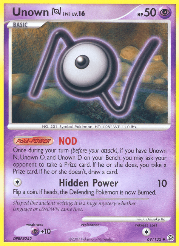 Carta Unown [N] 69/132 do set Secret Wonders — Pokémon TCG | Bynx