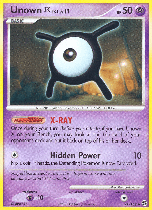 Carta Unown [X] 71/132 do set Secret Wonders — Pokémon TCG | Bynx