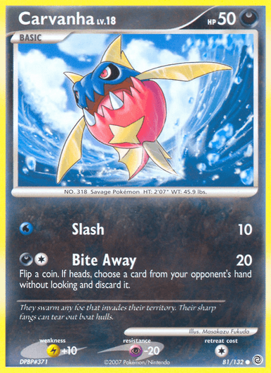 Carta Carvanha 81/132 do set Secret Wonders — Pokémon TCG | Bynx