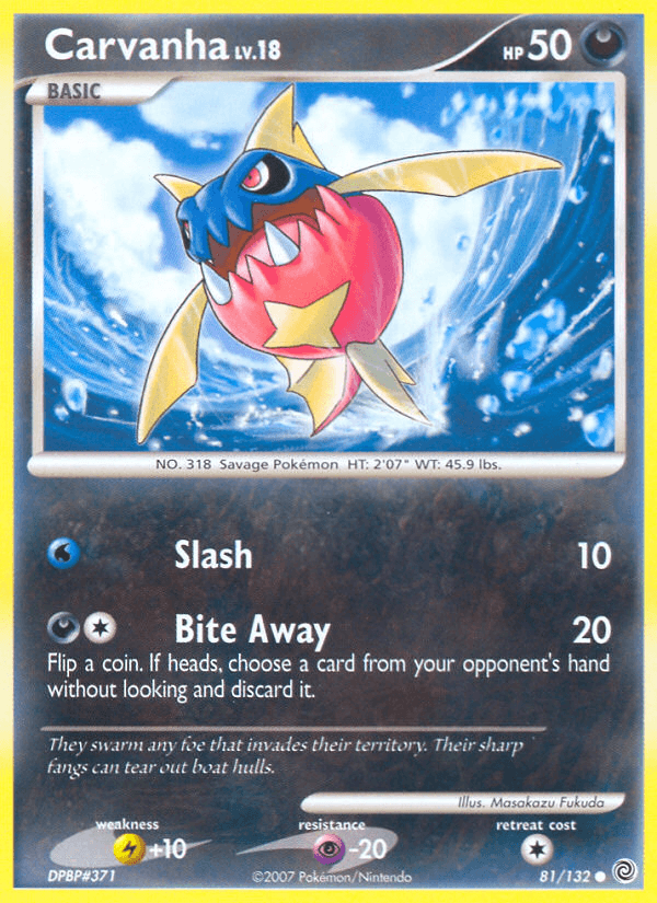Carta Carvanha 81/132 do set Secret Wonders — Pokémon TCG | Bynx